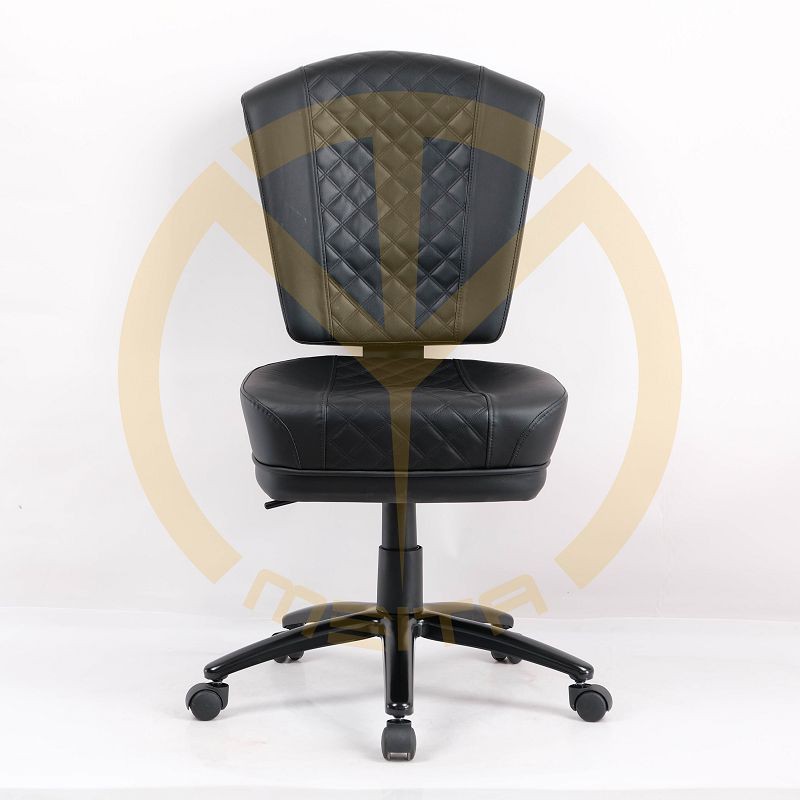 360 Degree Swivel Seating Poker Chairs With Black Painting Metal Base And Castors